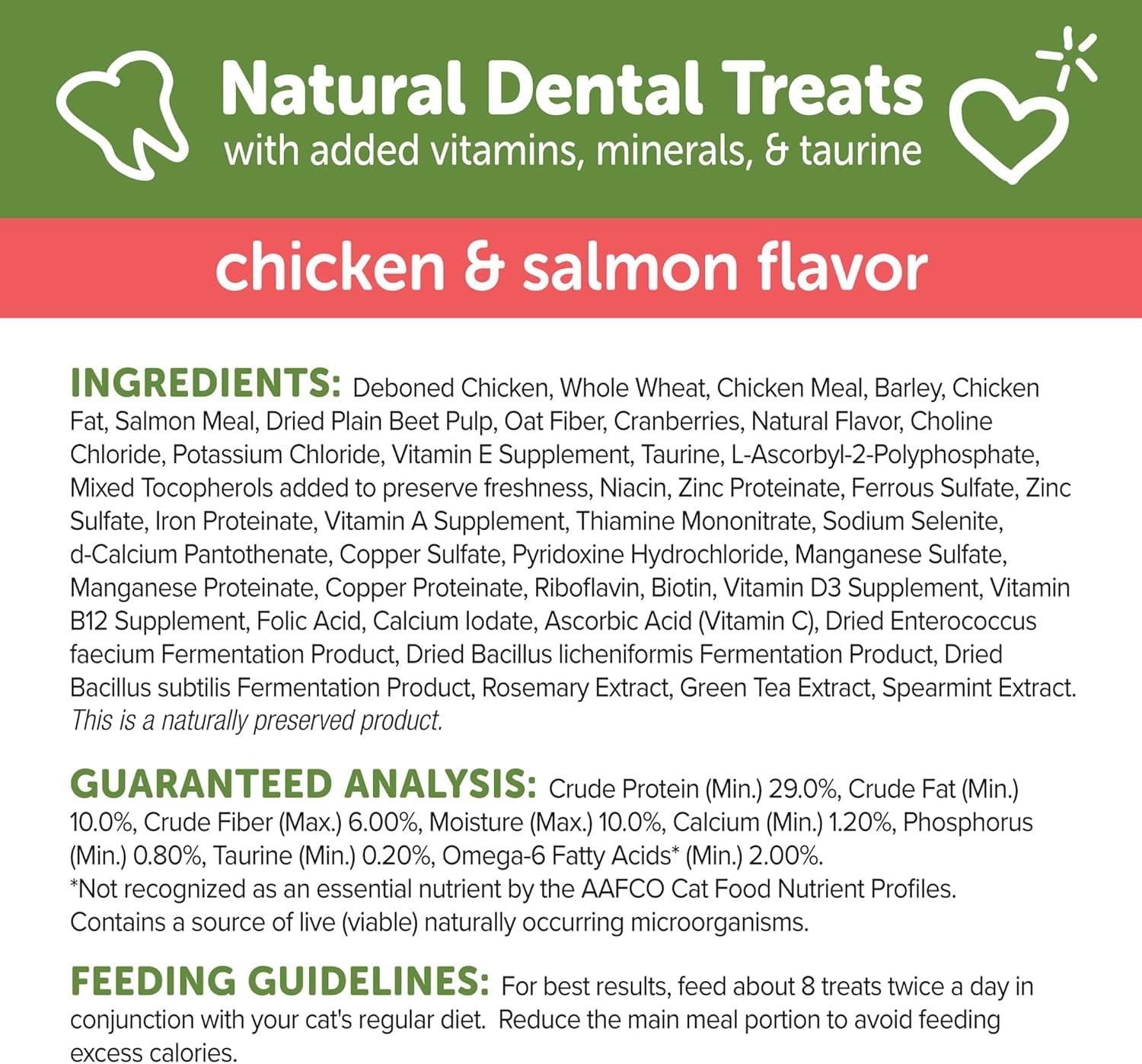 Wellness Cat Dental Treats, Natural Chews, Chicken and Salmon Flavor, (2 Ounce Bag)