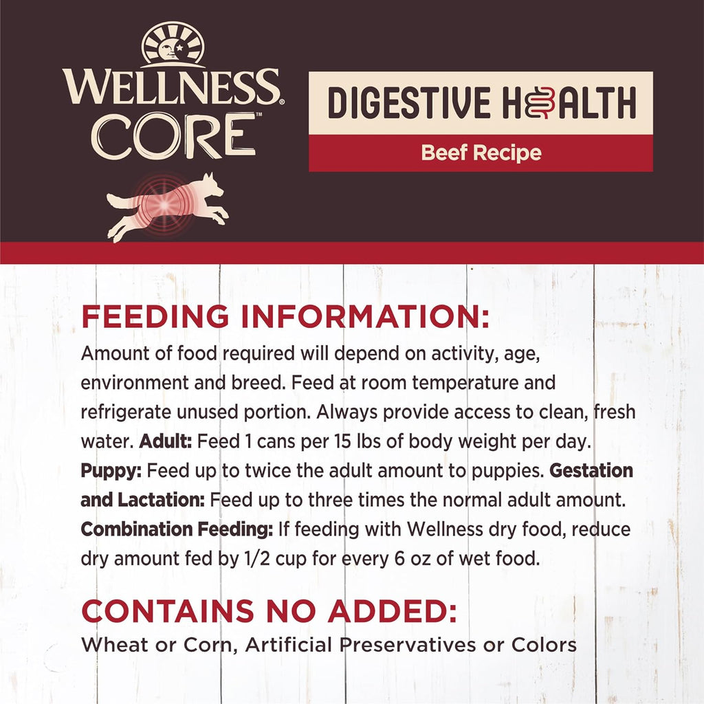 CORE Digestive Health Beef Grain Free Wet Dog Food, 13 Ounce Can (Pack of 12)