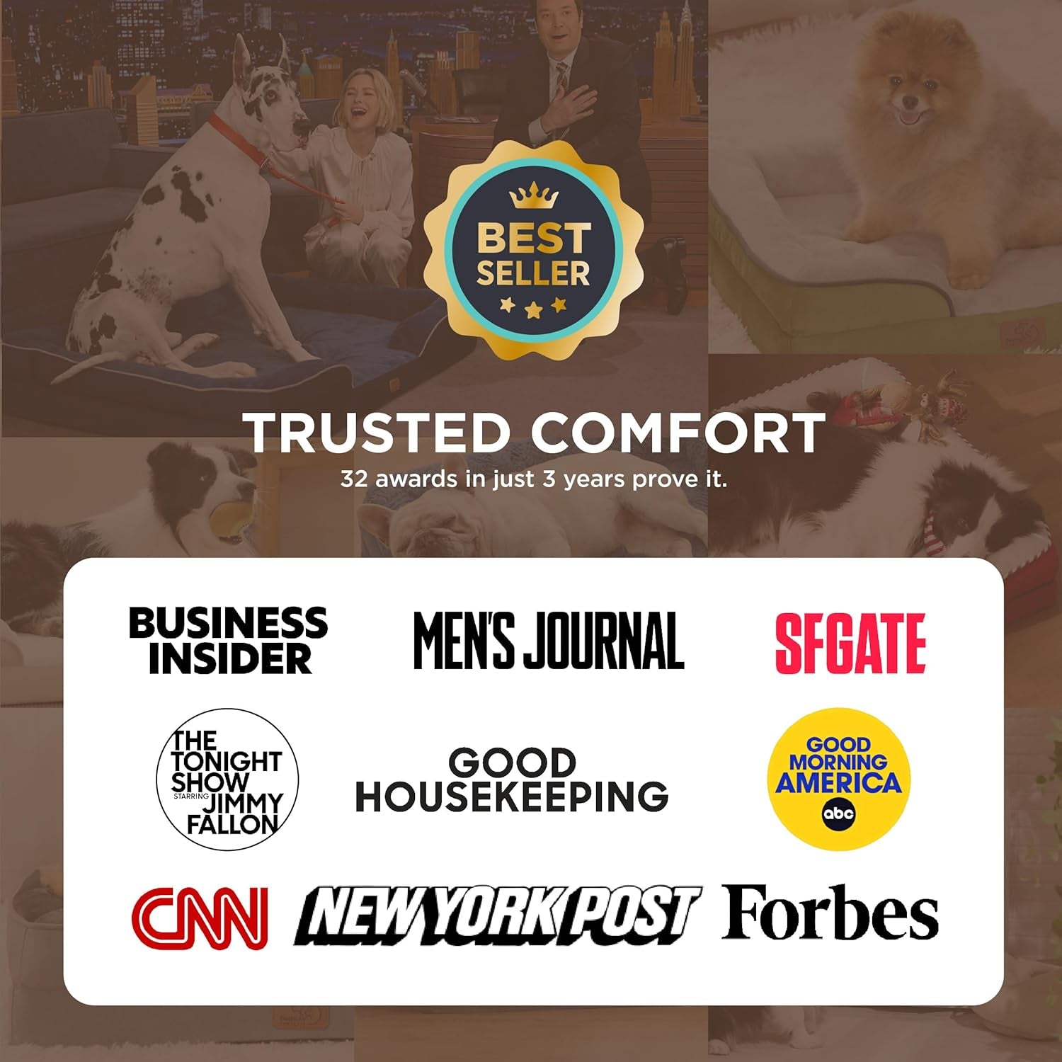 Self Warming Orthopedic Dog Bed Medium Size Dogs - Washable Medium Dog Bed Waterproof, Comfort Pet Couch with Removable Cover, Pets Sofa with Nonskid Bottom, Brown, Non-Electric