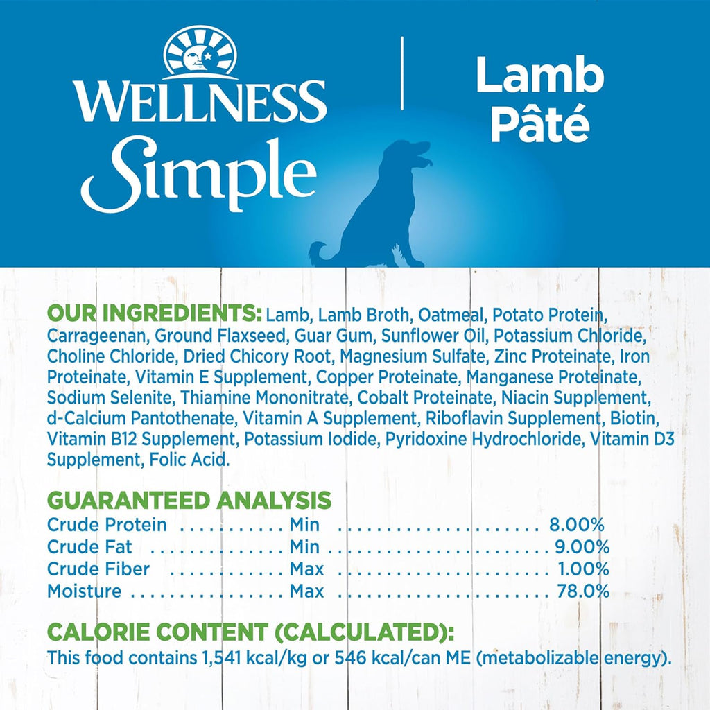 Simple Natural Wet Canned Limited Ingredient Dog Food, Lamb & Potato, 12.5-Ounce Can (Pack of 12)