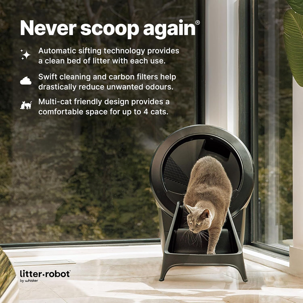 Litter-Robot 4 Ramp by , Black - Cat Ramp for Litter Box, Custom Fit for Litter-Robot 4, Non-Slip Rubber Feet, Suitable for Small & Elderly Cats, Made in USA