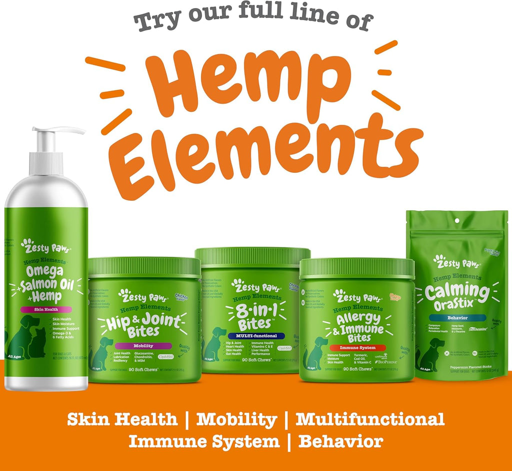 Salmon Omega Oil Hemp for Dogs and Cats with Wild Alaskan Salmon Oil Omega 3 and 6 Fatty Acids with EPA DHA for Pets Supports Normal Skin Moisture and Immune System Function 32Oz