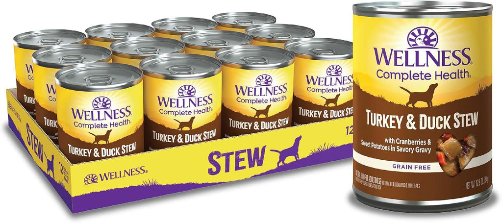 Complete Health Thick & Chunky Natural Grain Free Canned Wet Dog Food, Turkey & Duck Stew, 12.5-Ounce Can (Pack of 12)