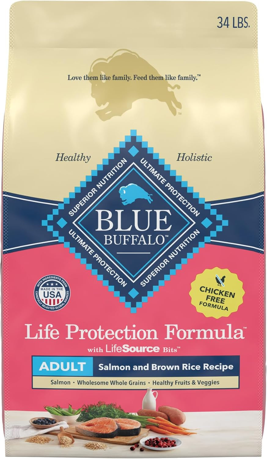 Life Protection Formula Adult Dry Dog Food, Helps Build and Maintain Strong Muscles, Made with Natural Ingredients, Salmon & Brown Rice Recipe, 34-Lb. Bag
