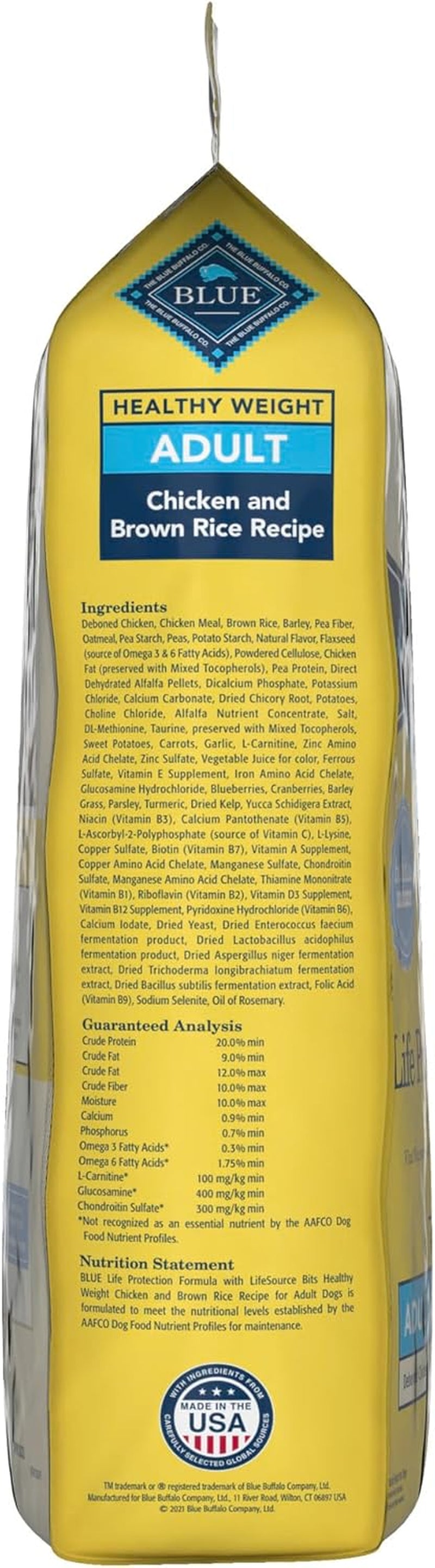 Life Protection Formula Natural Adult Healthy Weight Dry Dog Food, Chicken and Brown Rice 15-Lb