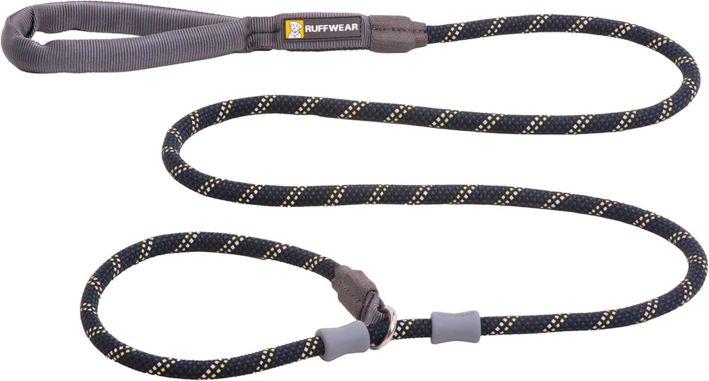 , Just‑A‑Cinch Slip Lead Dog Leash, 5 Ft Reflective Rope with Adjustable Silicone Stoppers, Collar‑Free Cinch Design, Tubular Webbing Handle, Accessory Loop, Obsidian Black