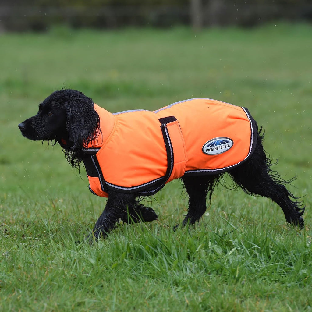 Comfitec Reflective Parka 300D Deluxe Dog Coat, Orange, 30"