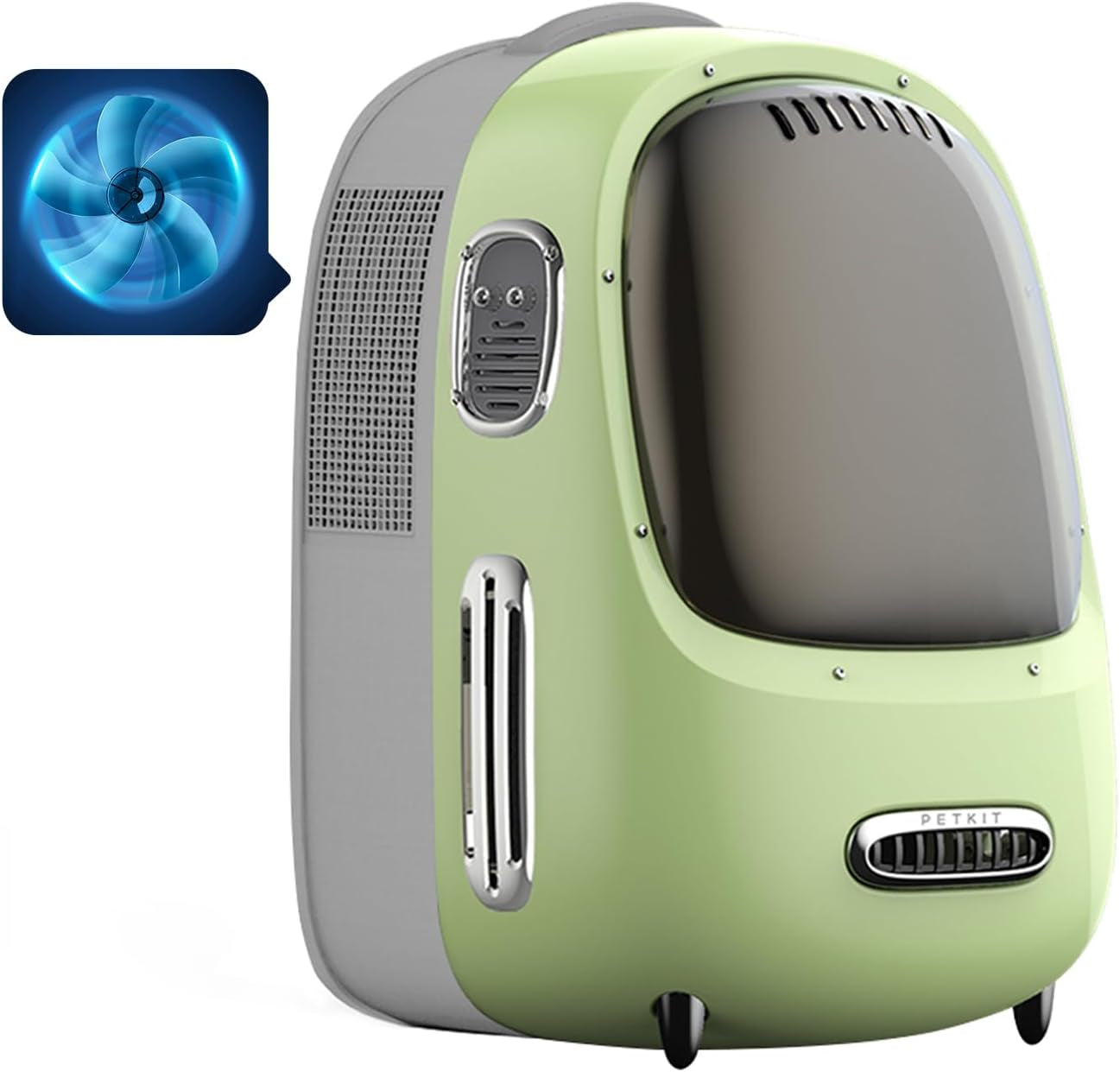 Cat Backpack Carrier with Inbuilt Fan & Light, Airline-Approved Pet Backpack Bubble for Kitty Small Dog, Detachable Dog Backpack with Padded Strap for Travel, Hiking, Walking & Outdoor