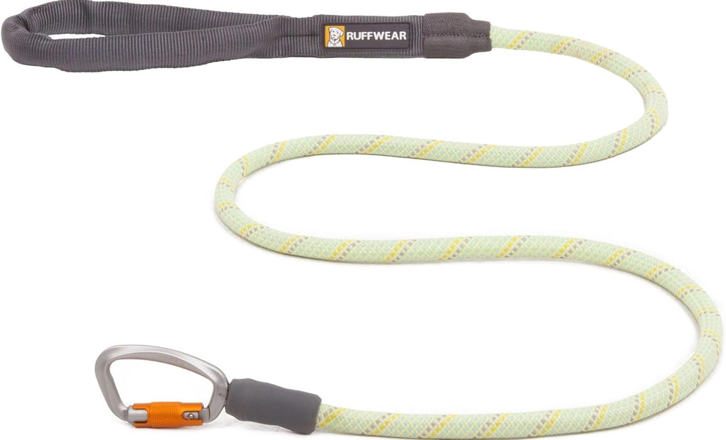 , Knot‑A‑Leash, Climbing‑Inspired Rope Leash, 5 Ft Reflective Rope, Secure Auto‑Locking Swivel Carabiner, Tubular Handle, Accessory Loop for Pick‑Up Bags, Moss Green, Large