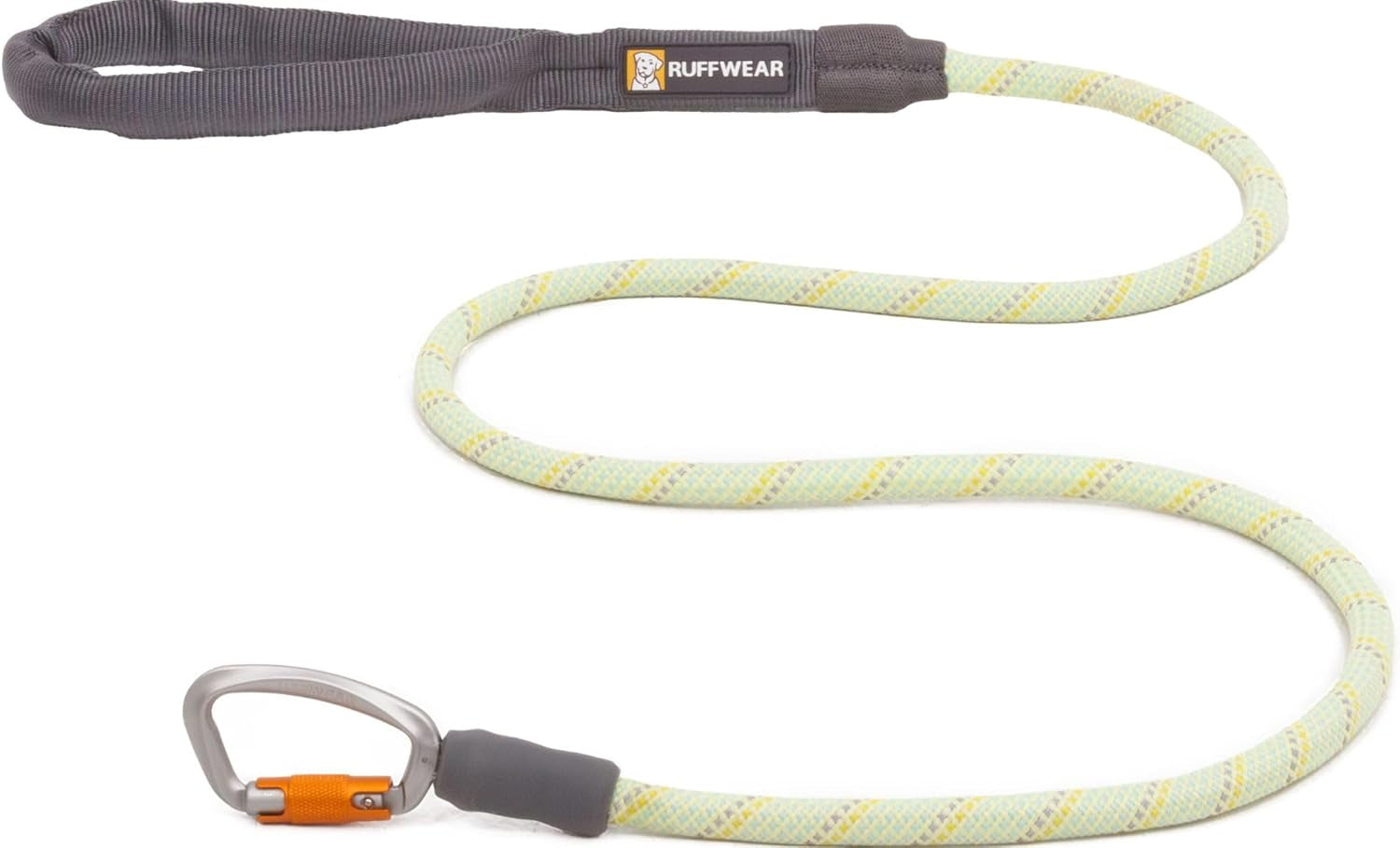 , Knot‑A‑Leash, Climbing‑Inspired Rope Leash, 5 Ft Reflective Rope, Secure Auto‑Locking Swivel Carabiner, Tubular Handle, Accessory Loop for Pick‑Up Bags, Moss Green, Large