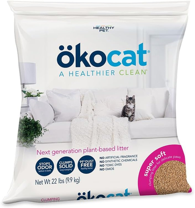 Super Soft Wood Clumping Cat Litter, Unscented, 22 Pounds XL - Natural Ingredients, Stops Odor, Clumps Solid, 99% Dust Free, Great for All Cats, Sensitive Paws, Kittens
