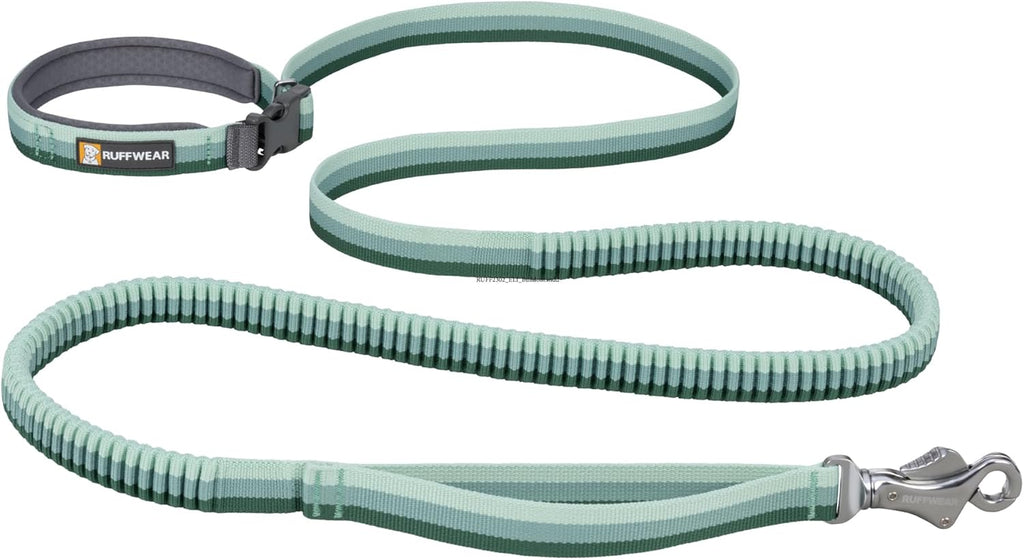 , Roamer Bungee Dog Leash for Running, Biking or Hiking, Can Be Used Hand-Held or Hands-Free, River Rock Green, 7.3'-11'