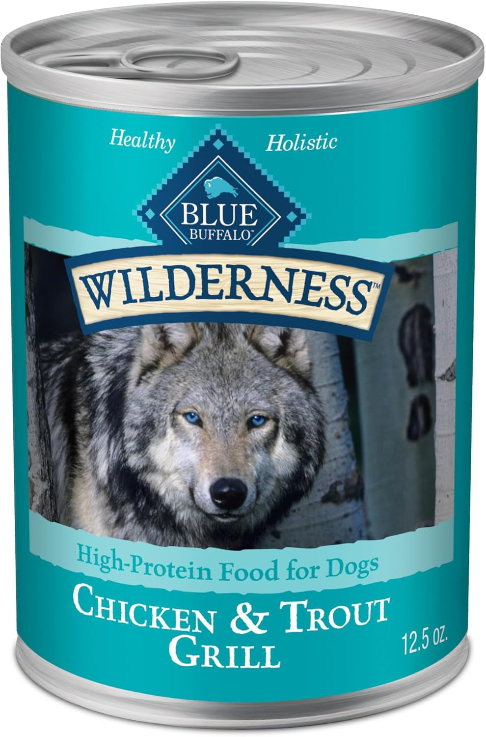 Wilderness Adult Wet Dog Food, High-Protein & Grain-Free, Made with Natural Ingredients, Chicken & Trout Grill, 12.5-Oz. Cans, 12 Count