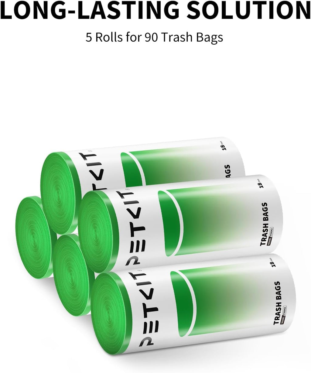 Replacement Trash Bag Waste Bag for Puramax 2/PUROBOT Max Pro Automatic Cat Litter Box-5 Rolls (5 Roll(90 Count))