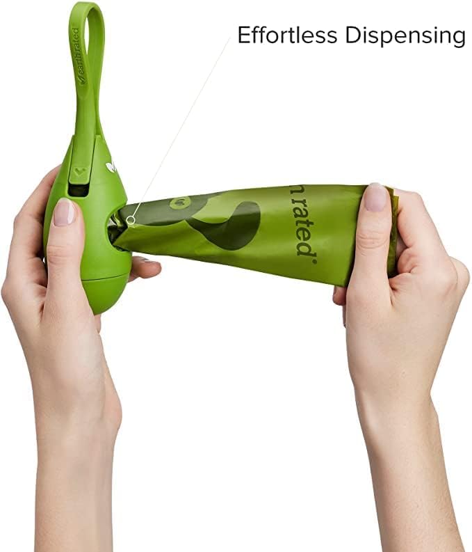 Dog Poop Bag Holder with Dog Poop Bags, Durable and Guaranteed Leakproof, Lavender Scented, 1 Dispenser and 15 Bags