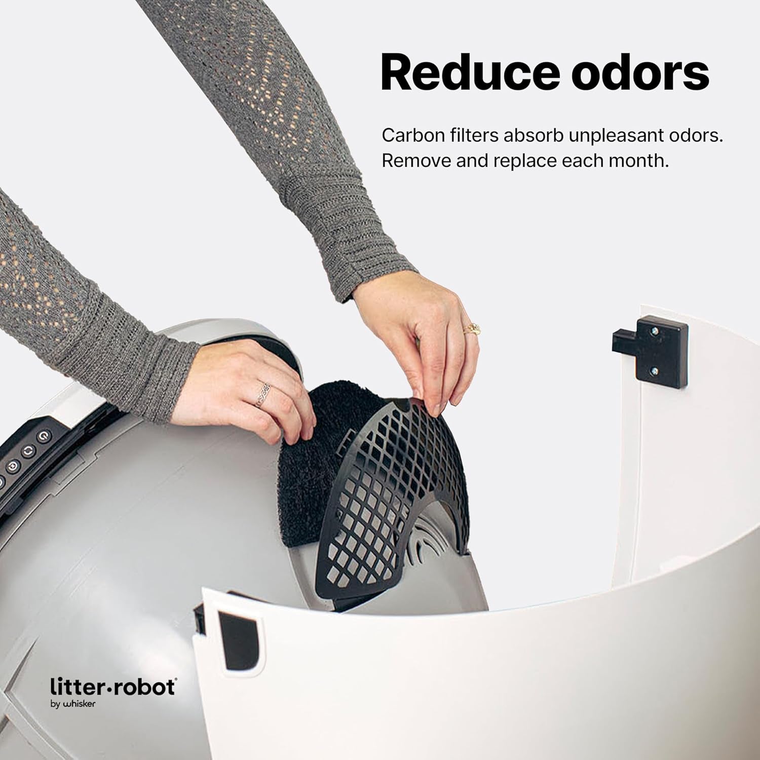 Litter-Robot Carbon Filters by , 6 Pack, Custom Fit Carbon Filter Pads for Litter-Robot, Absorbs and Reduces Litter Box Odors for Cleaner Smelling Home
