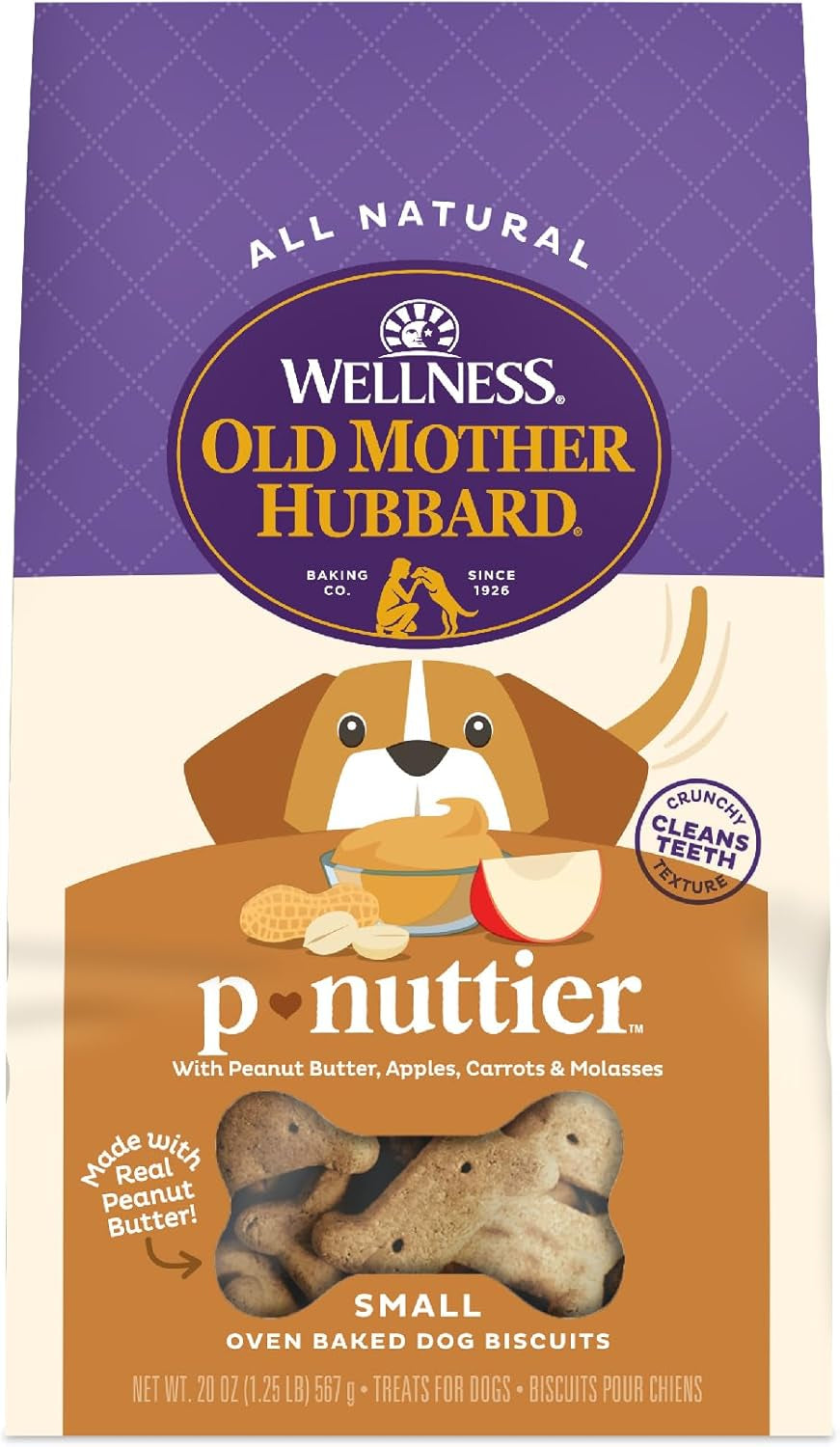 Wellness P-Nuttier Dog Biscuits, Natural, Training Treats, Peanut Butter Flavor, Small Size, (20 Ounce Bag)
