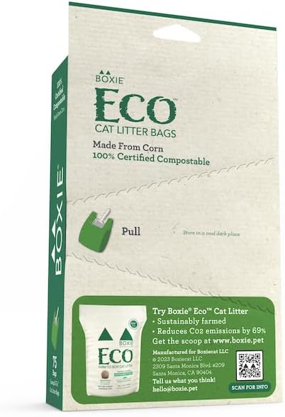 Boxie Eco 100% Compostable Scoop & Tie Pet Waste Bags, 150 Count, Leak-Proof, Easy-To-Tie Handles, Durable Corn Starch, Multi-Pet Friendly, Eco-Friendly for Cat Litter & Dog Waste (Pack of 2)