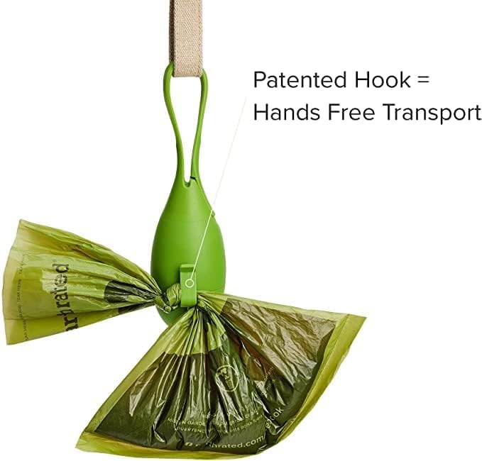 Dog Poop Bag Holder with Dog Poop Bags, Durable and Guaranteed Leakproof, Lavender Scented, 1 Dispenser and 15 Bags