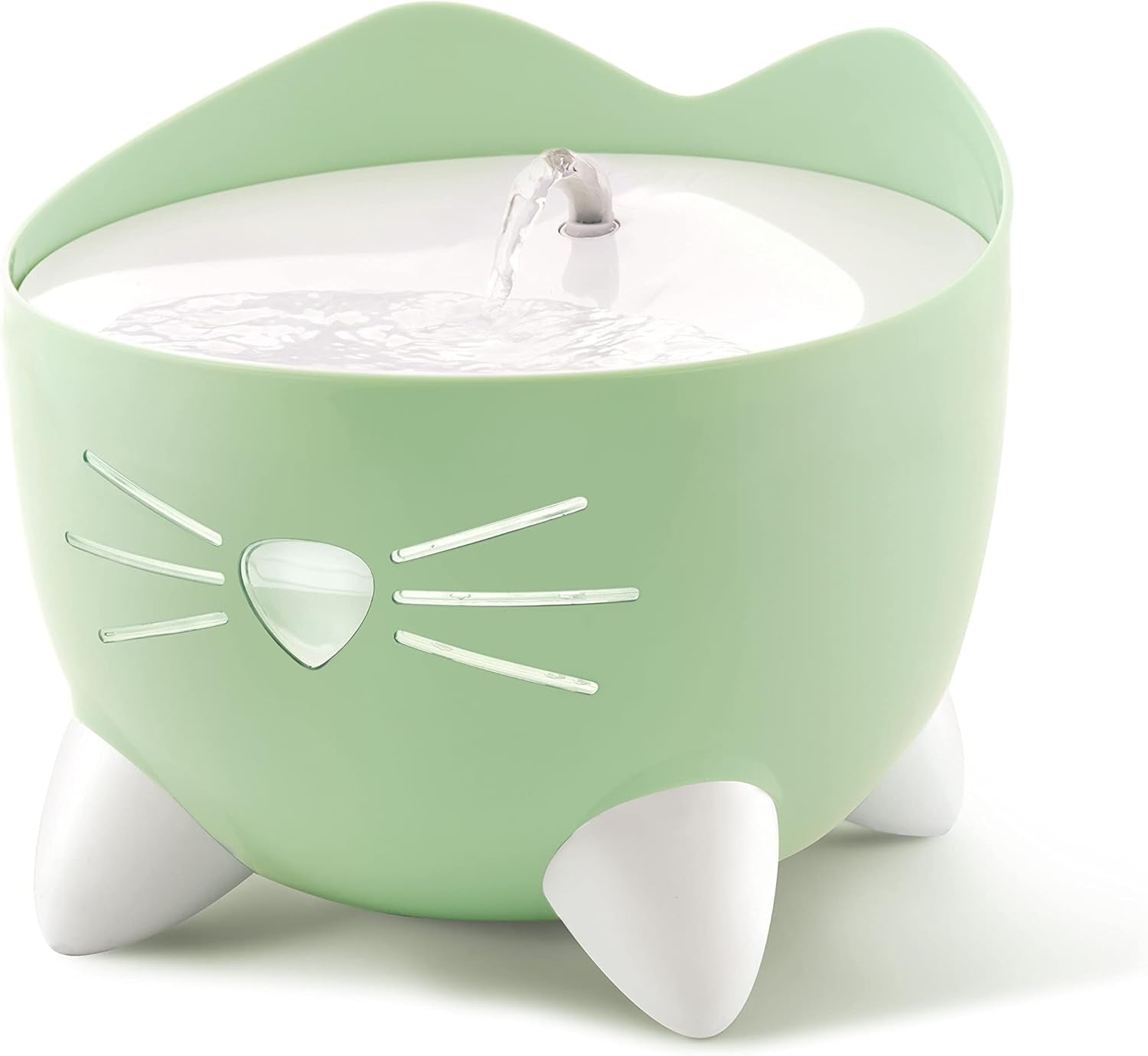 PIXI Drinking Fountain – Cat Water Fountain with Triple Filter and Ergonomic Drinking Options, Green