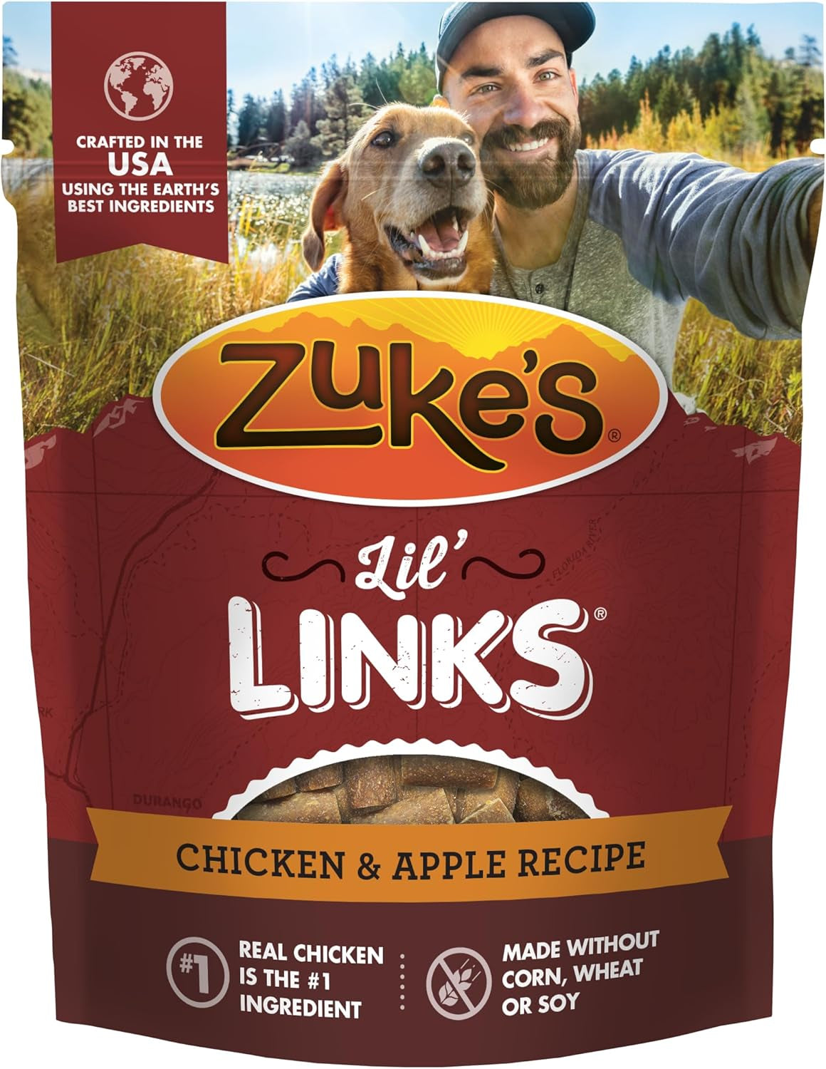 Zuke’S Lil’ Links Dog Treats for Dogs of All Sizes, Snacking Sausage Treats for Dogs, Pet Treats Made with Real Chicken & Apple, 6 Oz. Resealable Pouch - 6 Oz. Bag