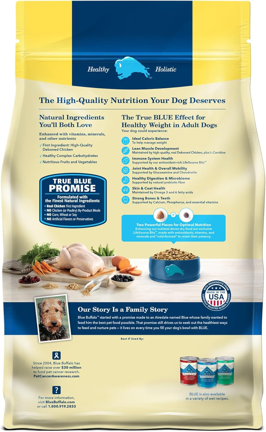 Life Protection Formula Natural Adult Healthy Weight Dry Dog Food, Chicken and Brown Rice 15-Lb