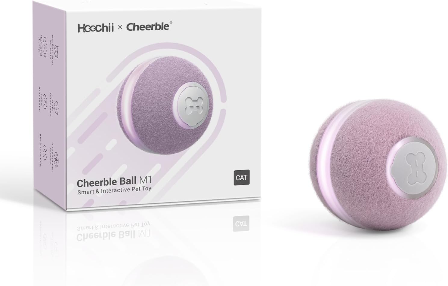 Interactive Cat Ball Toy, Automatic Moving Ball Puzzle Toy for Indoor Cat Kitten, Smart Anti-Depression Pet Toy Fun Gift with Light (Green)