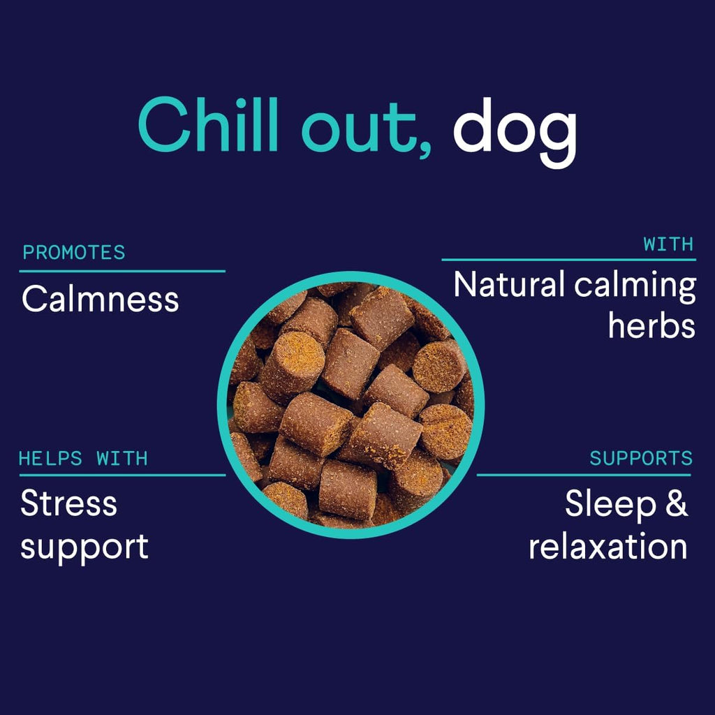 Calming Aid for Dogs - Natural Calming Chews with Melatonin to Support Stress, Separation & Sleep - 90 Soft Chews