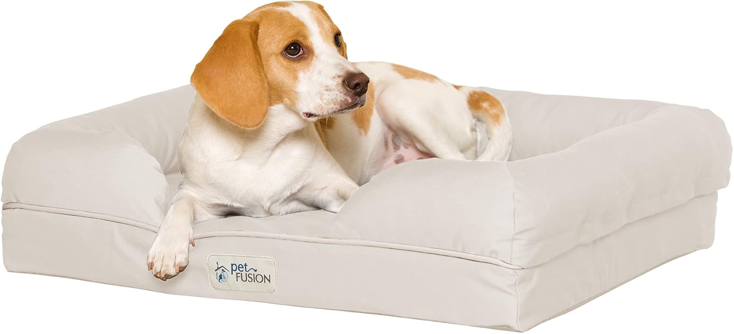 Ultimate Dog Bed, Orthopedic Memory Foam, Multiple Sizes/Colors, Medium Firmness Pillow, Waterproof Liner, YKK Zippers, Breathable 35% Cotton Cover,1Yr. Warranty, Small (25X20"), Sandstone