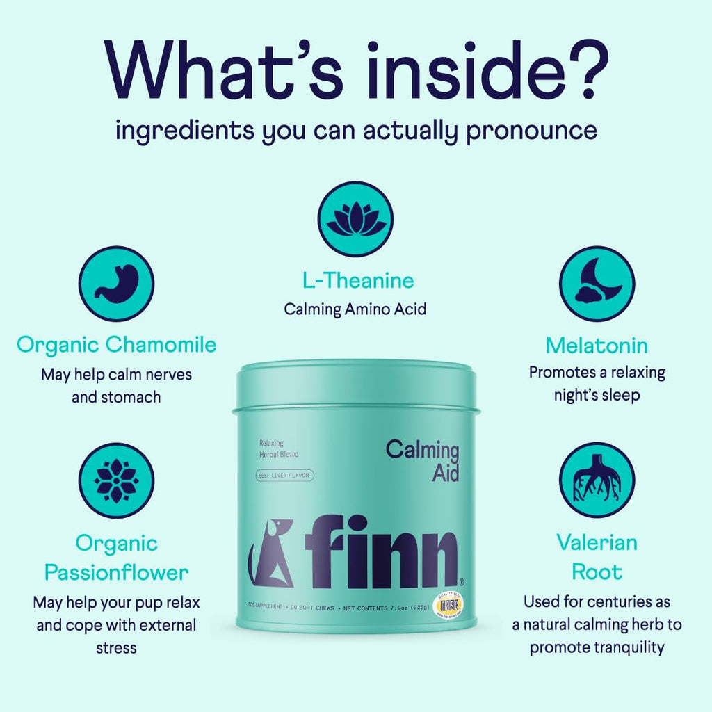 Calming Aid for Dogs - Natural Calming Chews with Melatonin to Support Stress, Separation & Sleep - 90 Soft Chews