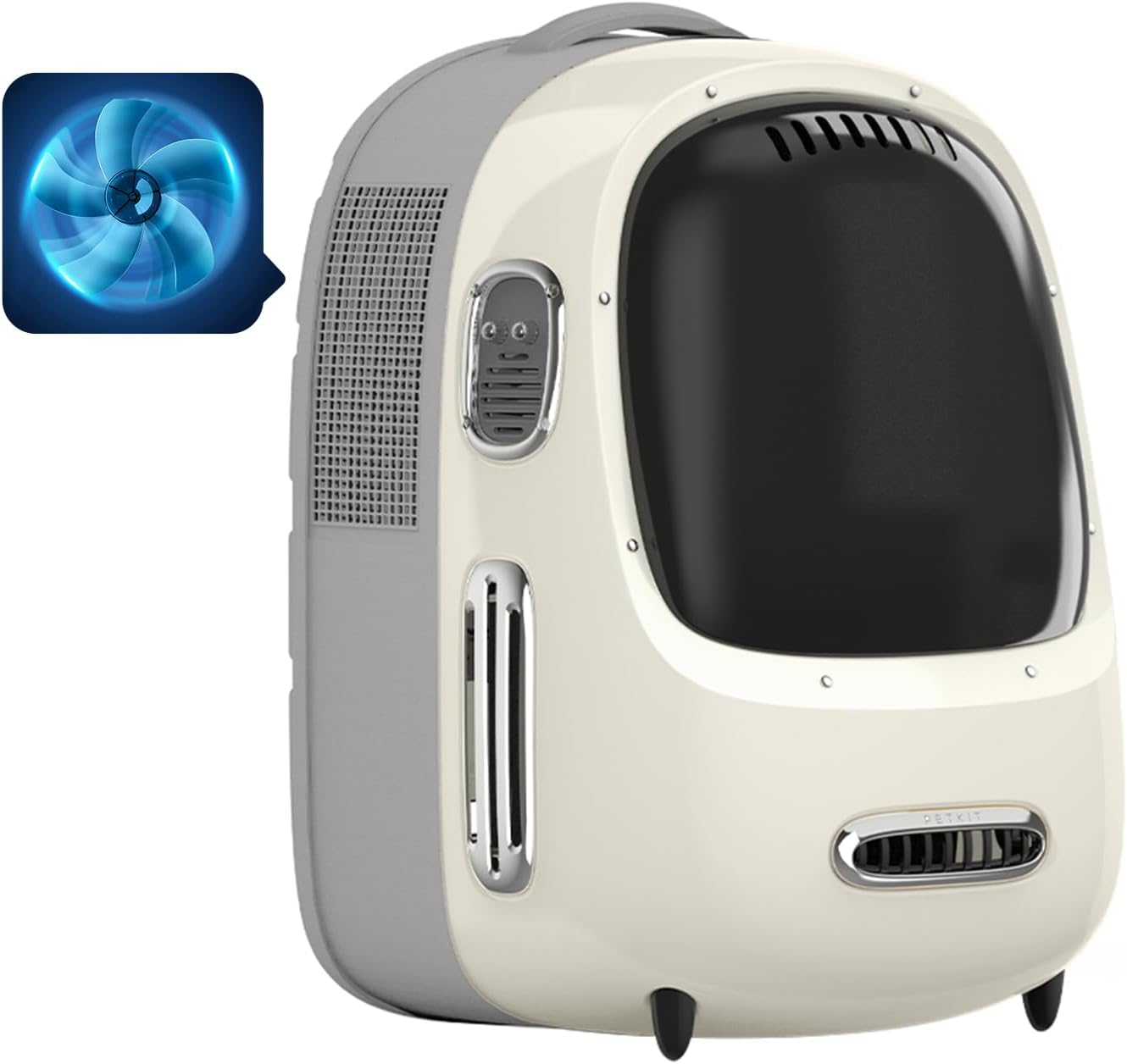 Cat Backpack Carrier with Inbuilt Fan & Light, Airline-Approved Pet Backpack Bubble for Kitty Small Dog, Detachable Dog Backpack with Padded Strap for Travel, Hiking, Walking & Outdoor