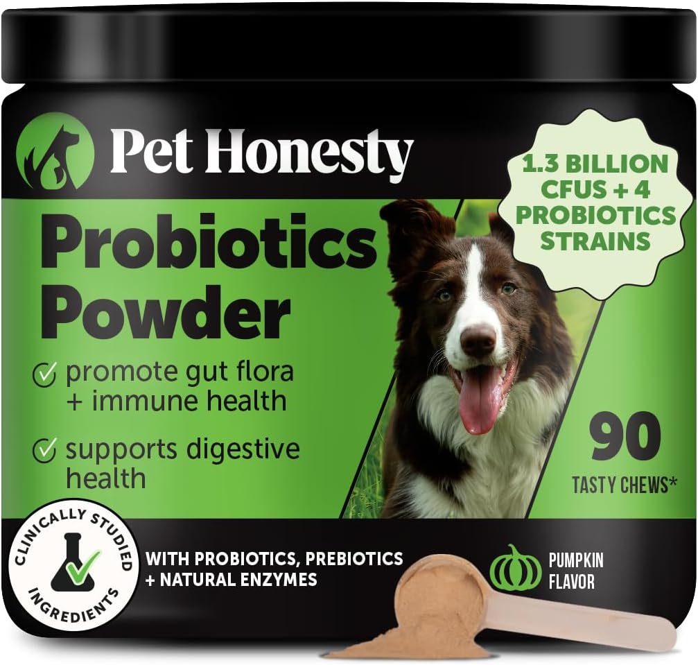 Probiotics for Dogs - Digestive Enzymes Promotes Gut Health, Dog Probiotics for Bowel Support, Fiber for Regularity, Prebiotics for Immune Health & Gut Flora (Duck, 90 Ct)