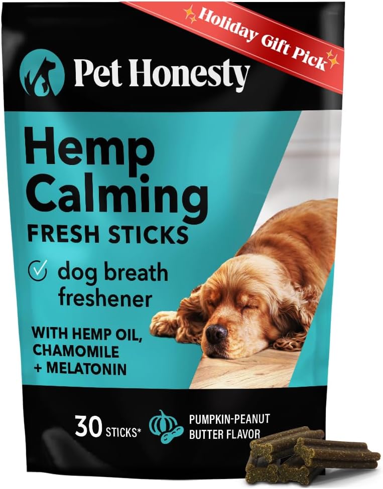 Natural Hemp Calming Chews for Dogs Maximum Strength - Hemp & Melatonin for Occasional Anxiousness - Calming Aid Supplement with Valerian Root - Stress, Separation & Thunder Support - (Duck 90 Ct)