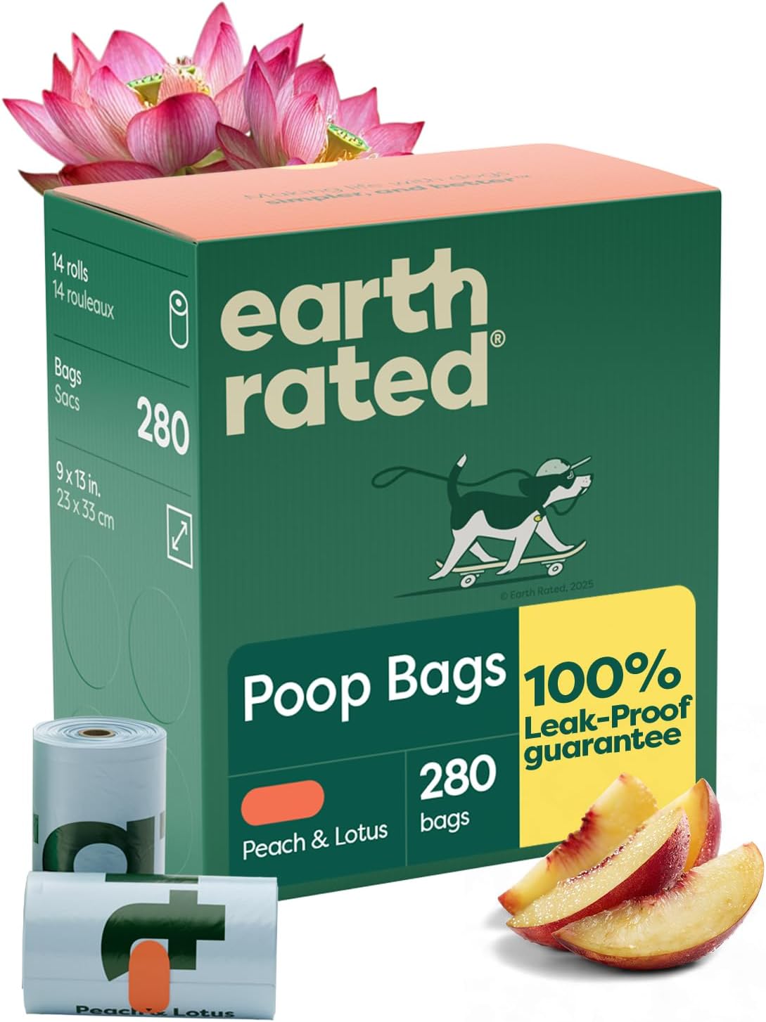 Poop Bags for Dogs, Guaranteed Leak Proof and Extra Thick Waste Bag Refill Rolls, Unscented, 270 Bags