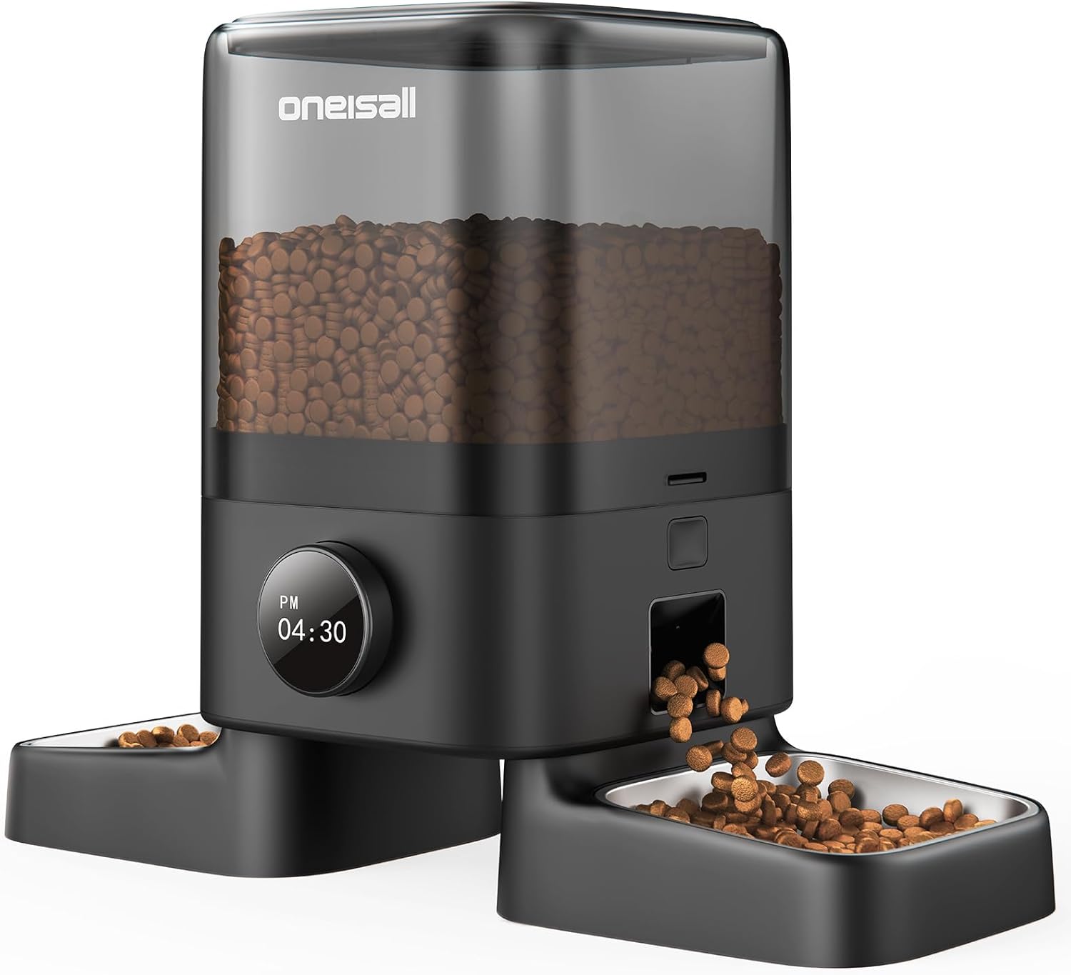 Cordless Wifi Automatic Cat Feeder for 2 Cats, Rechargeable 100-Day Battery Operated Auto Cat Feeder, 20 Cups/5L Timed Cats Food Dispenser Automatic for Large Kibble, Smart App Control