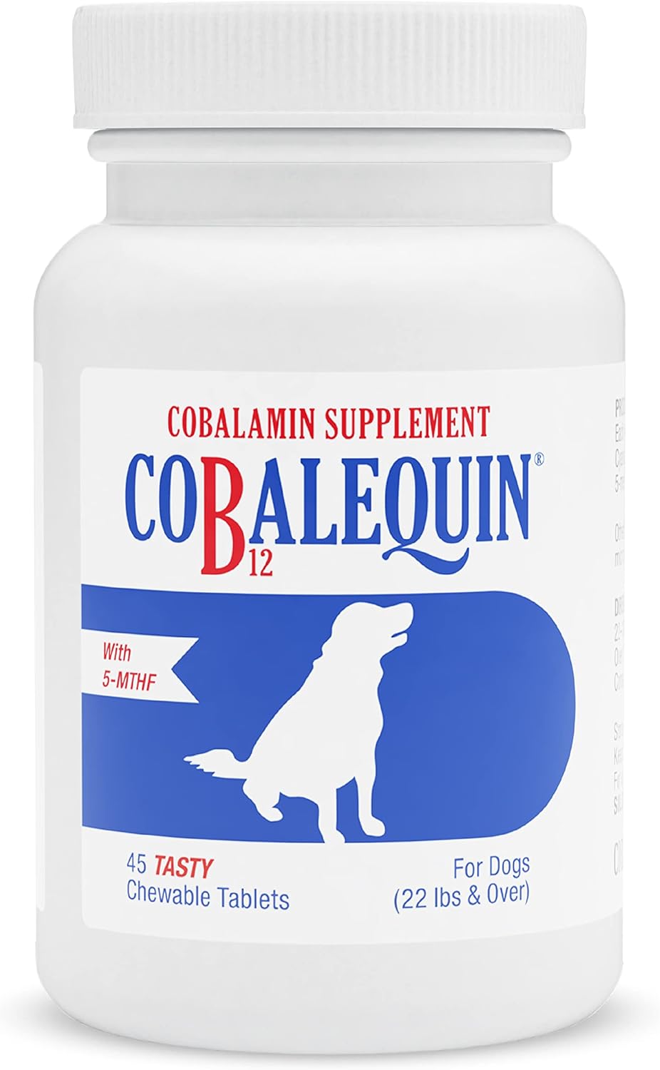 Cobalequin B12 Supplement for Medium to Large Dogs, 45 Chewable Tablets, Hydrolyzed Chicken, 2.08 Ounces