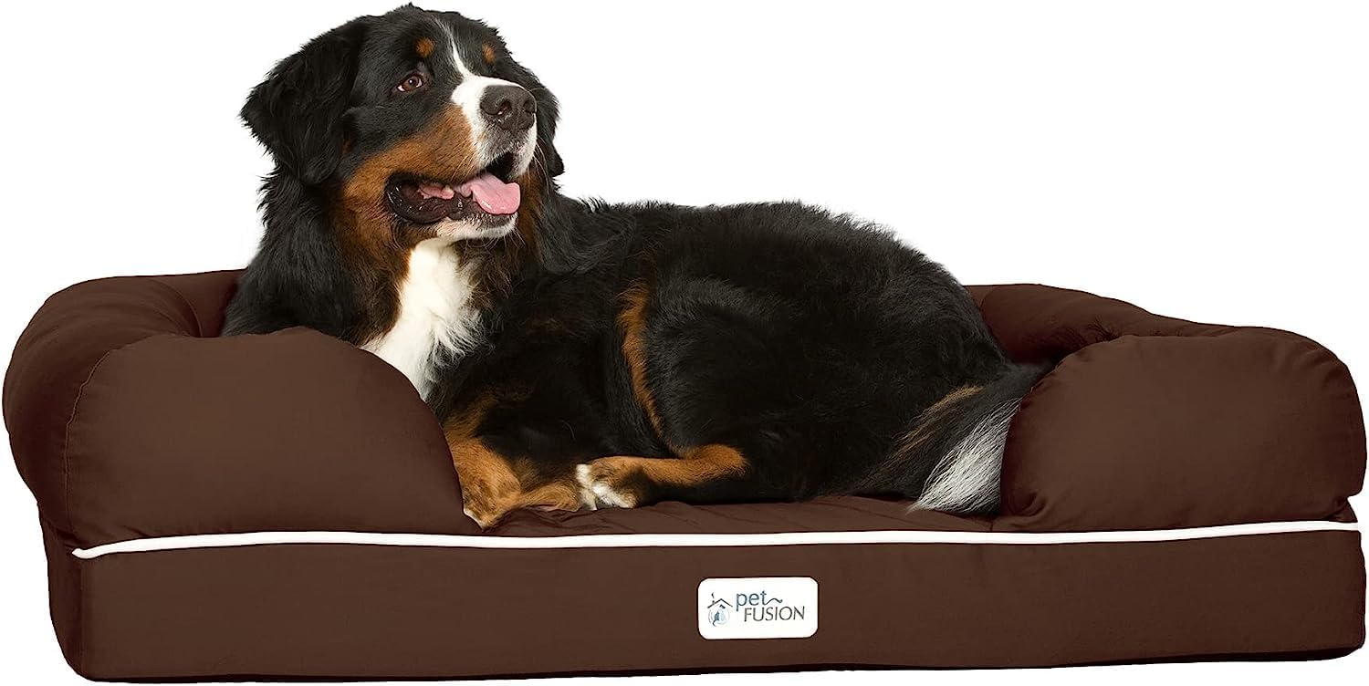 Ultimate Dog Bed, Orthopedic Memory Foam, Multiple Sizes/Colors, Medium Firmness Pillow, Waterproof Liner, YKK Zippers, Breathable 35% Cotton Cover,1Yr. Warranty,Brown, X-Large (44X34")