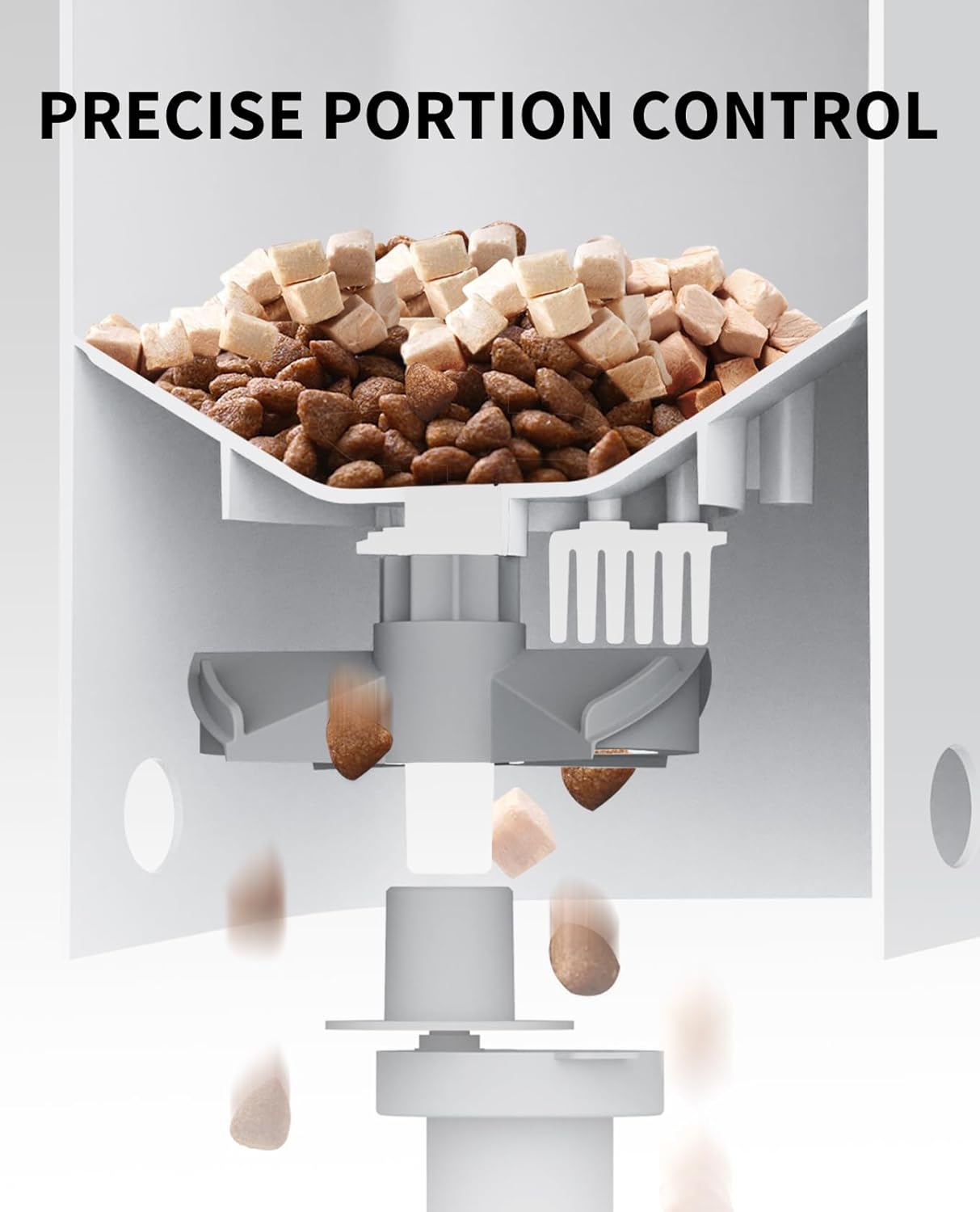 Automatic Cat Feeder with Camera, 1080P HD Video with Night Vision, 2.4G Wifi Pet Feeder for Cat & Small Dog, 2-Way Audio & Meal Call Pet Food Dispenser with Desiccant Bag, Motion Capturing