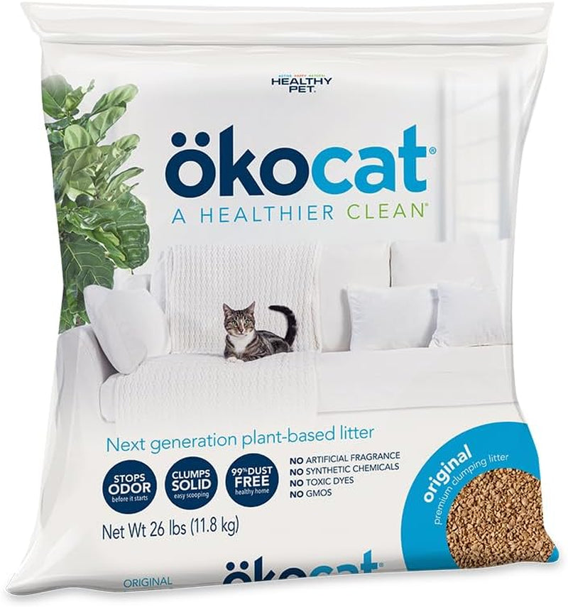 Original Wood Clumping Cat Litter, Unscented, 26 Pounds XL - Natural Ingredients, Stops Odor, Clumps Solid, 99% Dust Free, Great for All Cats
