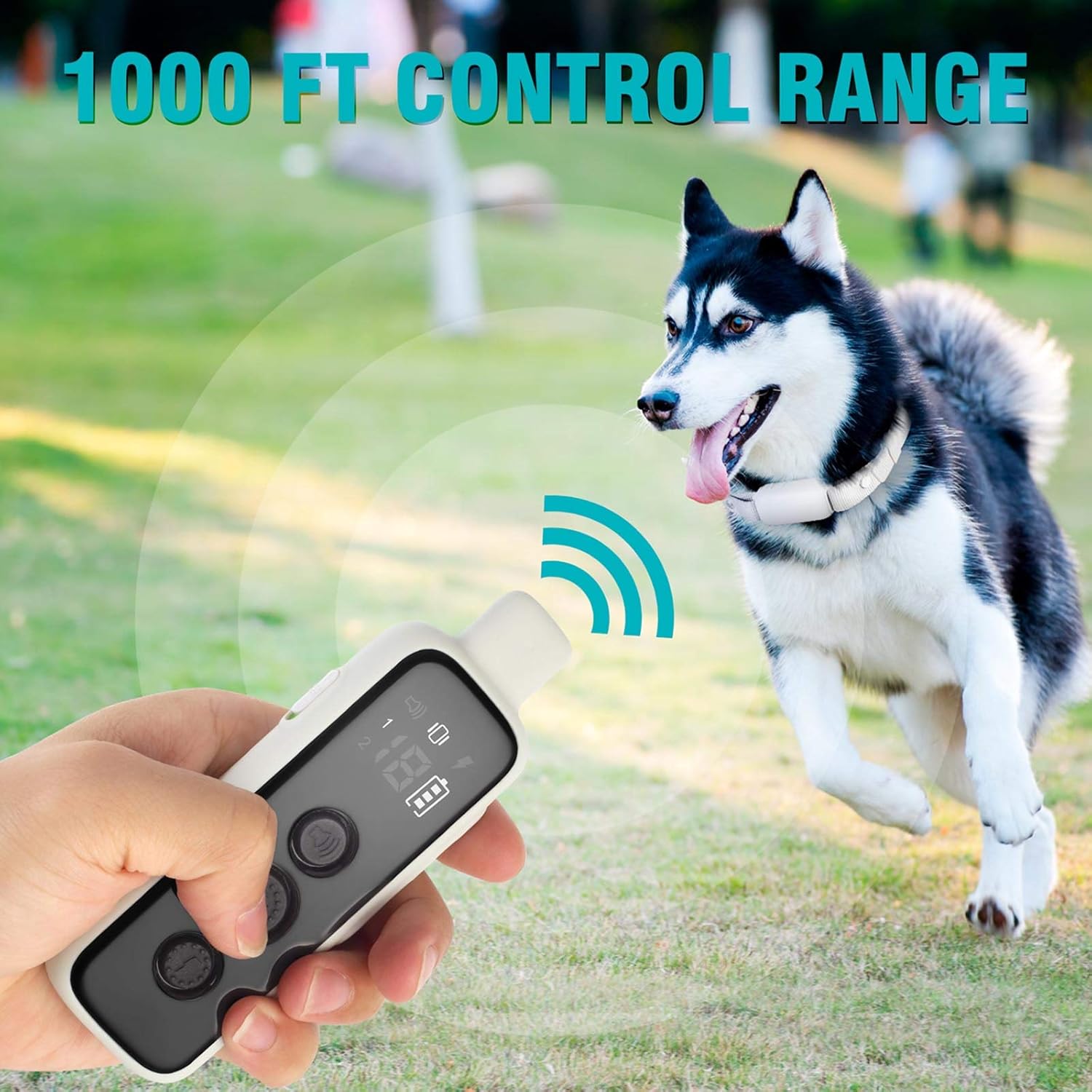 Dog Shock Collar for 2 Dogs - (8-120Lbs) Waterproof Rechargeable Electric Dog Training Collar with Remote for Small Medium Large Dogs with Beep Vibration Safe Shock Modes(Grey)