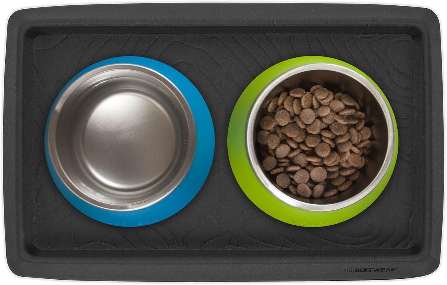 , Basecamp Dog Food Mat – Waterproof, Non-Slip Grip, Adventure-Ready Dog Mat for Food & Water, Fits 2 Bowls, Easy-To-Clean Silicone for Messy Drinkers & Floor Protection, Basalt Gray