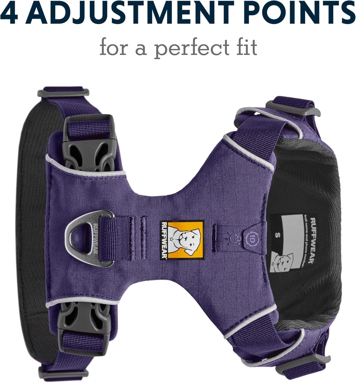 , Front Range Dog Harness, Reflective Soft Padded Everyday Harness with Dual Leash Clips, Adjustable and Lightweight Fit for Training or Walking for All Dogs, Purple Sage, Large/X-Large