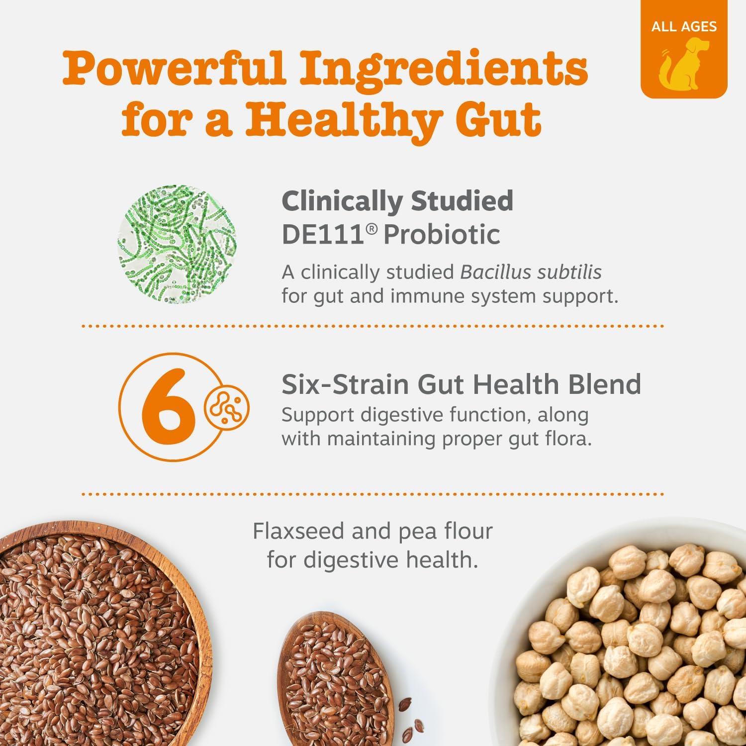 Probiotics for Dogs - Digestive Enzymes for Gut Flora, Digestive Health, Diarrhea & Bowel Support - Clinically Studied DE111 - Dog Supplement Soft Chew for Pet Immune System - Pumpkin