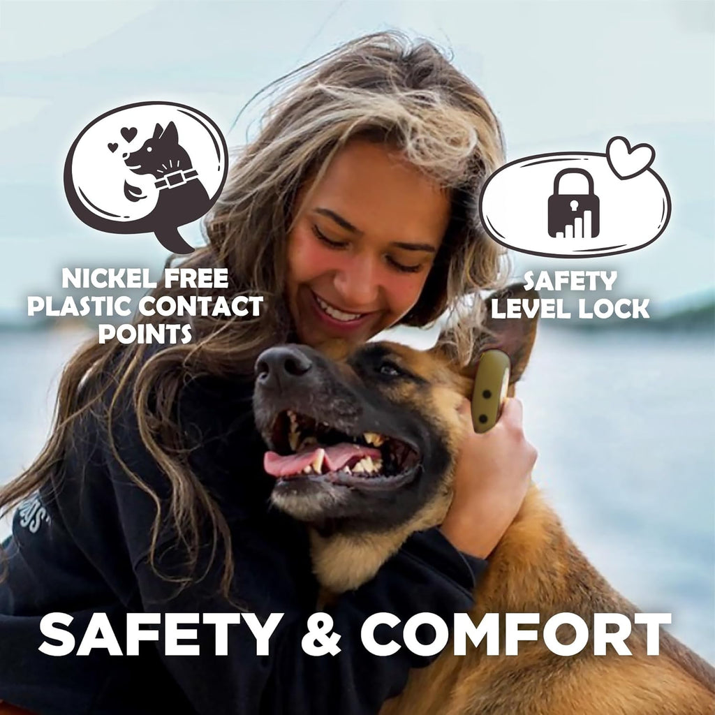 CUE Gen 2 Tan – Customizable E-Collar for Dogs Training Collar with Remote – Easy, Safe, Beginner-Friendly Design – 99 Levels, Vibration, Boost, Waterproof, Rechargeable, 400-Yard Range