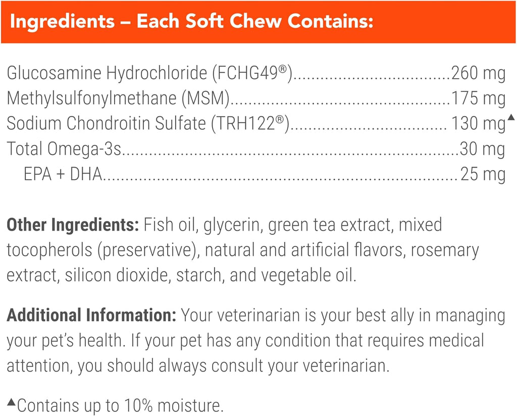 Cosequin Minis Soft Chews Maximum Strength with MSM plus Omega3, 45 Count