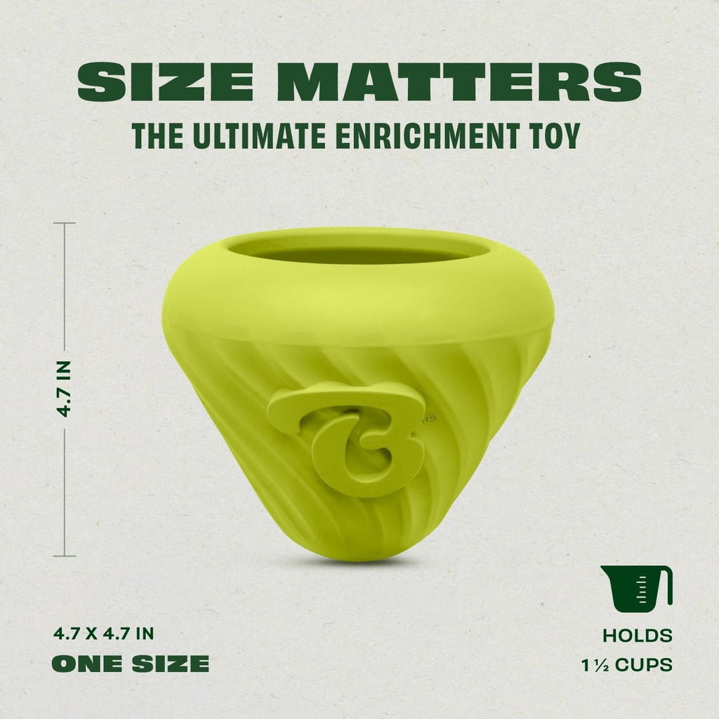 Natural Rubber Cone Interactive Enrichment Treat Dispensing Dog Toy - Slow Feeder - Great for Meals and Boredom