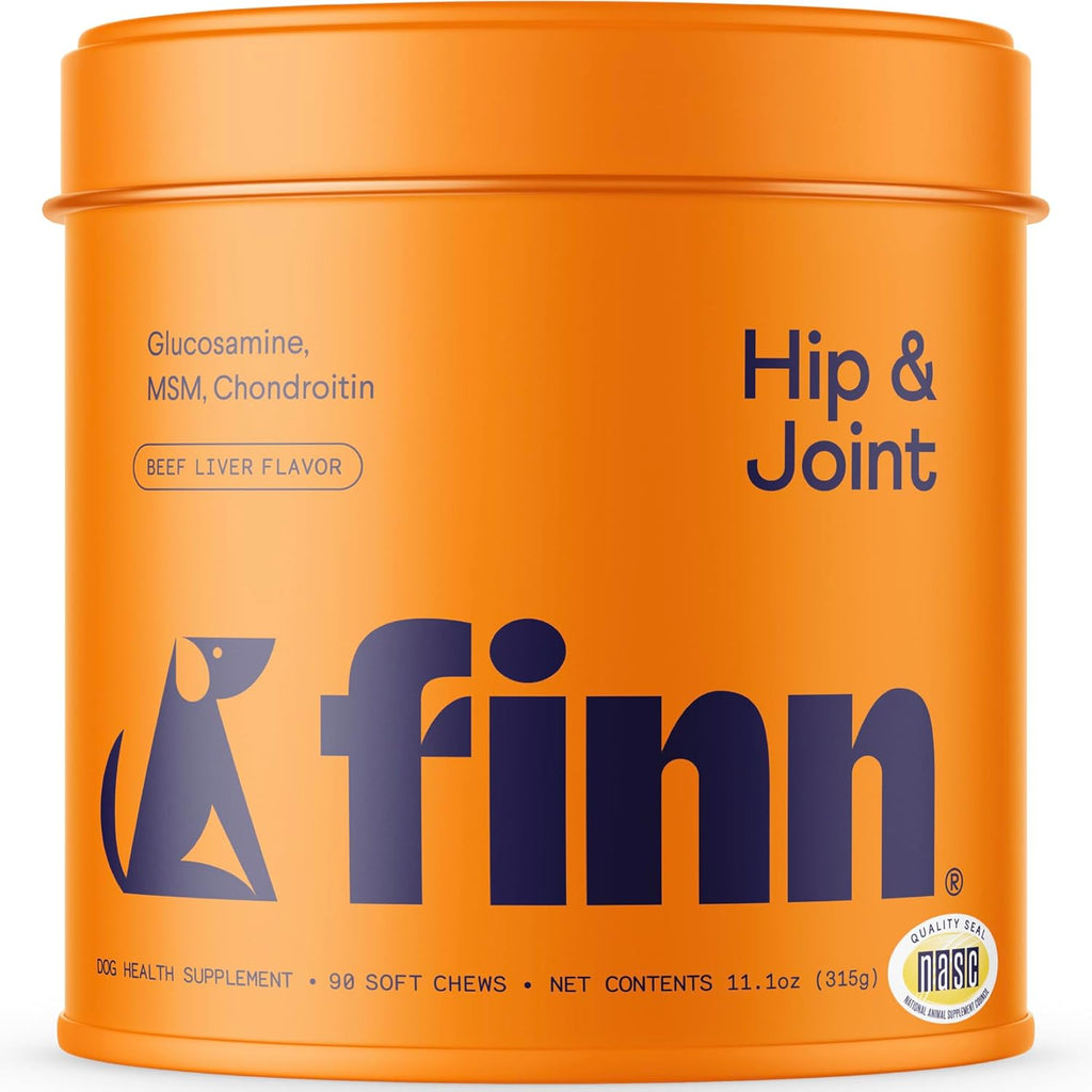 Hip and Joint Supplement for Dogs | Glucosamine, Chondroitin & MSM for Joint and Mobility Support | with Turmeric, Bioperine and B-Vitamins | 90 Soft Chews