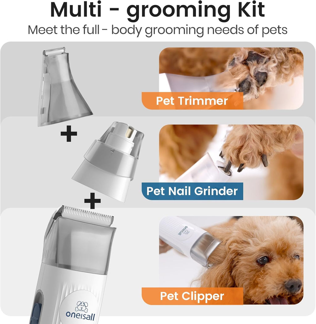 Dog Grooming Vacuum, Pet Grooming Vacuum with Clipper Nail Grinder, 1.5L Dust Cup Dog Deshedding Vacuum Brush with 7 Pet Grooming Tools for Shedding Pet Hair, Home Cleaning(Blue)