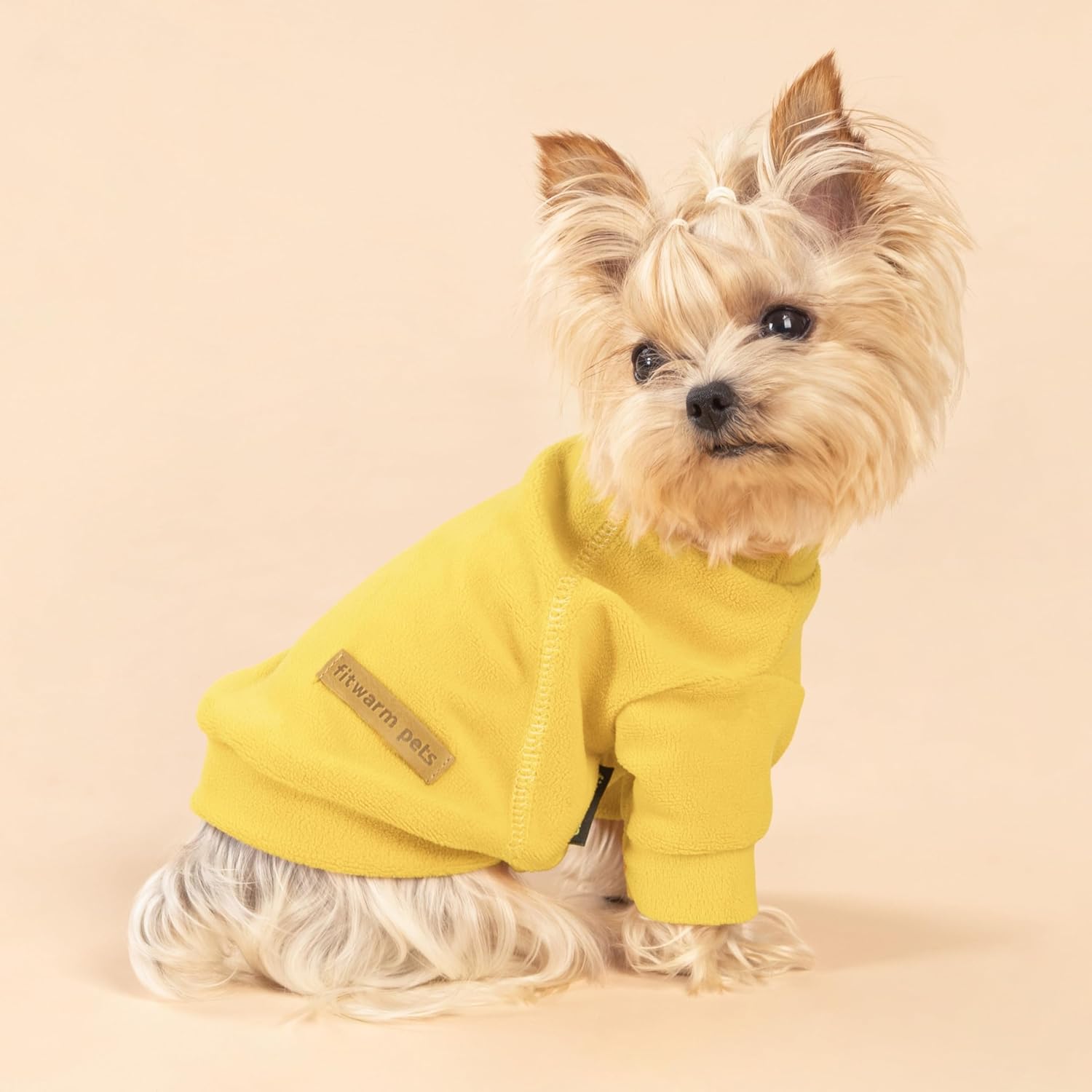 3 Pack Classic Fleece Dog Sweater, Turtleneck Dog Sweatshirt, Winter Clothes for Small Dogs Boy Girl, Pet Pullover Jumper, Cat Apparel, Orange, Yellow, Coffee, XL