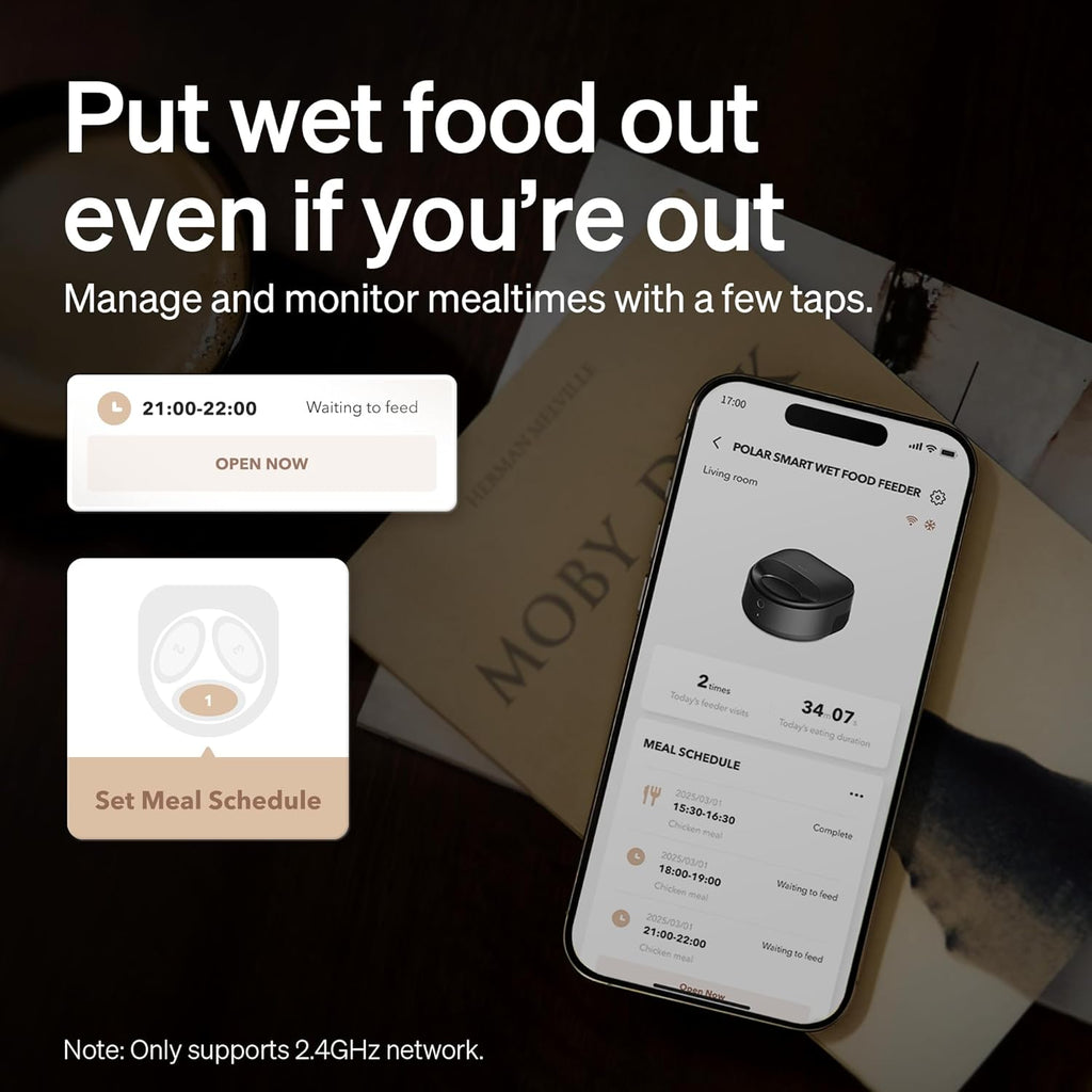 Automatic Cat Feeder Wet Food with Stainless Steel Bowl, Refrigerated Auto Cat Feeder with Semiconductor Cooling, 3 Fresh Meals for 3 Days, App-Controlled Pet Food Dispenser, Easy to Clean